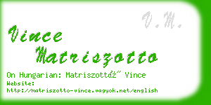 vince matriszotto business card